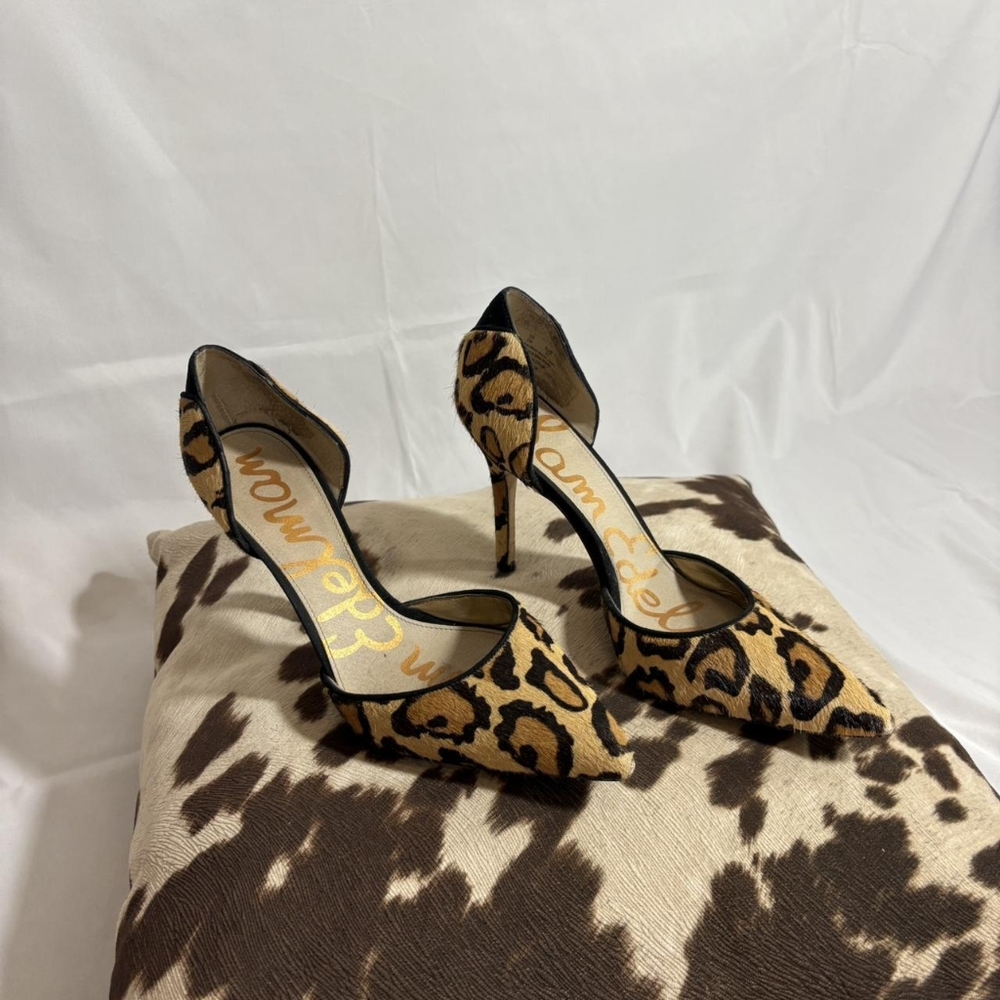 Sam Edelman Women's Leopard Print Pump Pointy Toe Heels